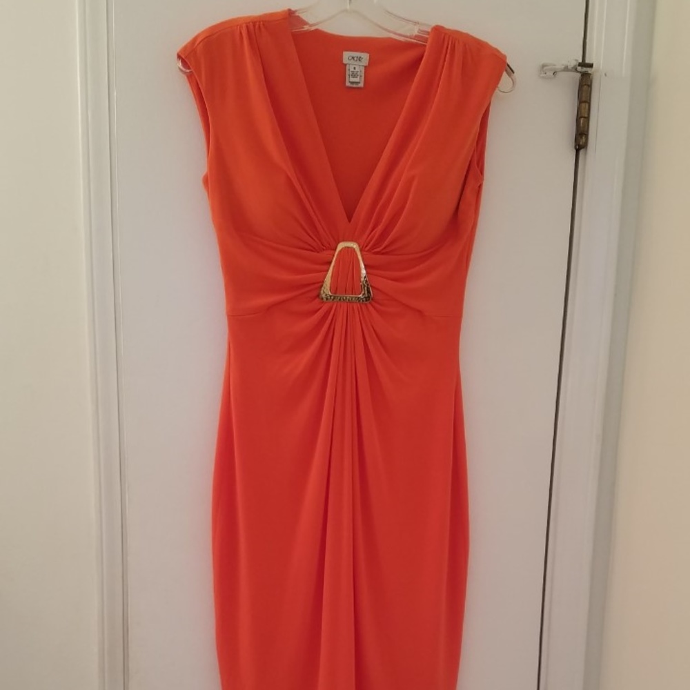 Cache dress women size 6 sleeveless orange